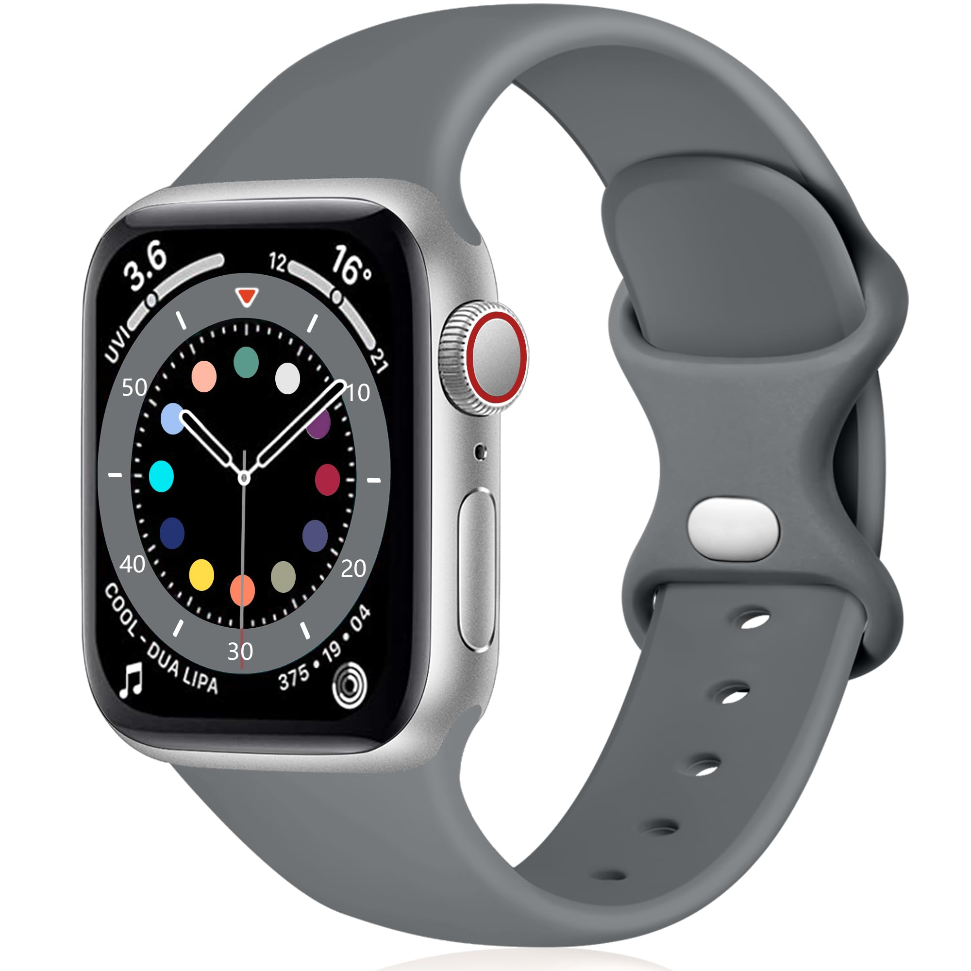 Epova Silicone Strap Compatible with Apple Watch Strap 40mm 38mm 41mm 42mm, Replacement Straps for iWatch SE 3 Series 11 10 9 8 7 6 5 4 3 2 1, Black, Small — view 10