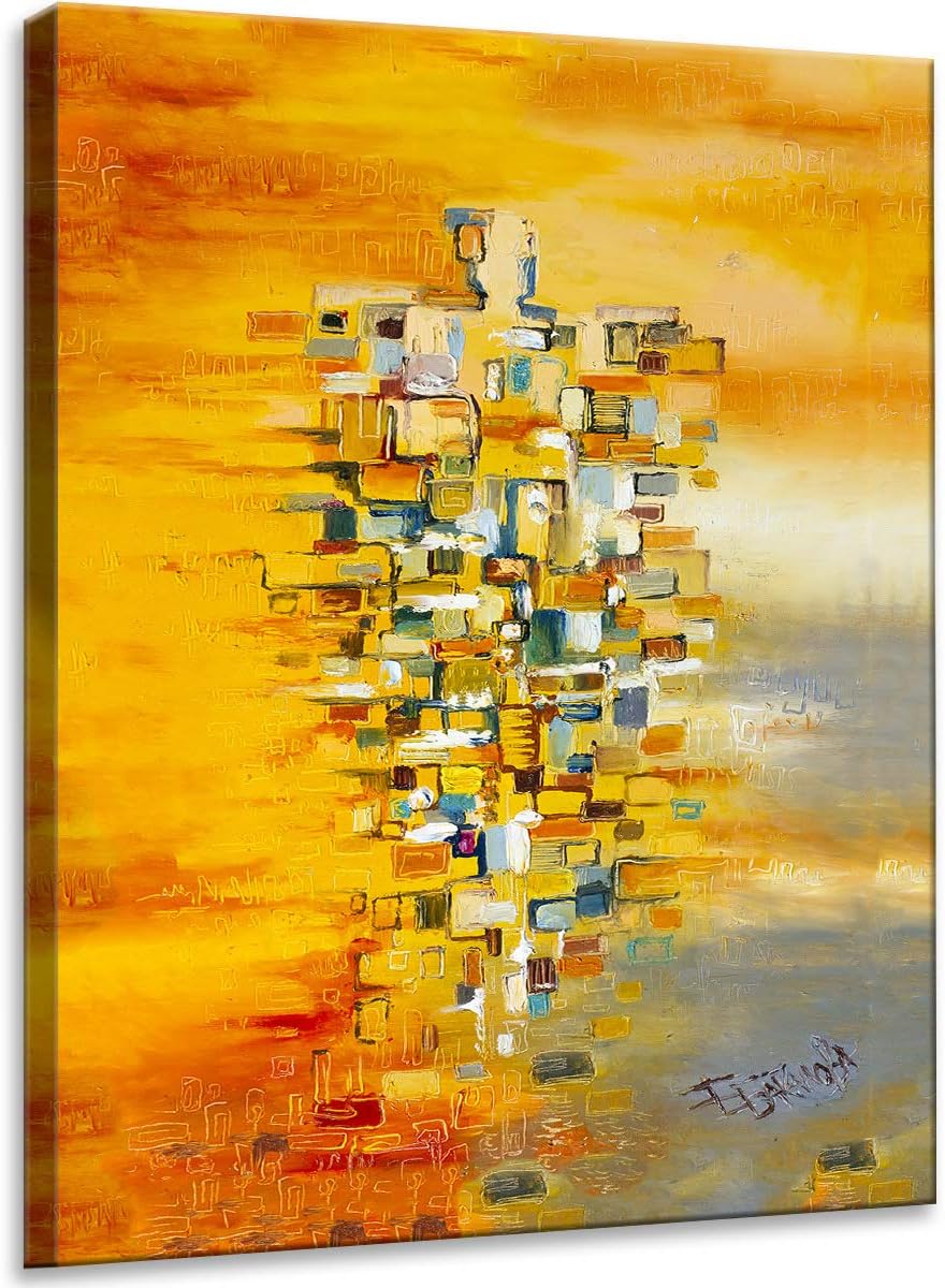 BeColor Abstract Man's Power By Eleonora Bakalova 3D Handmade Texture Print On Canvas (70x50)