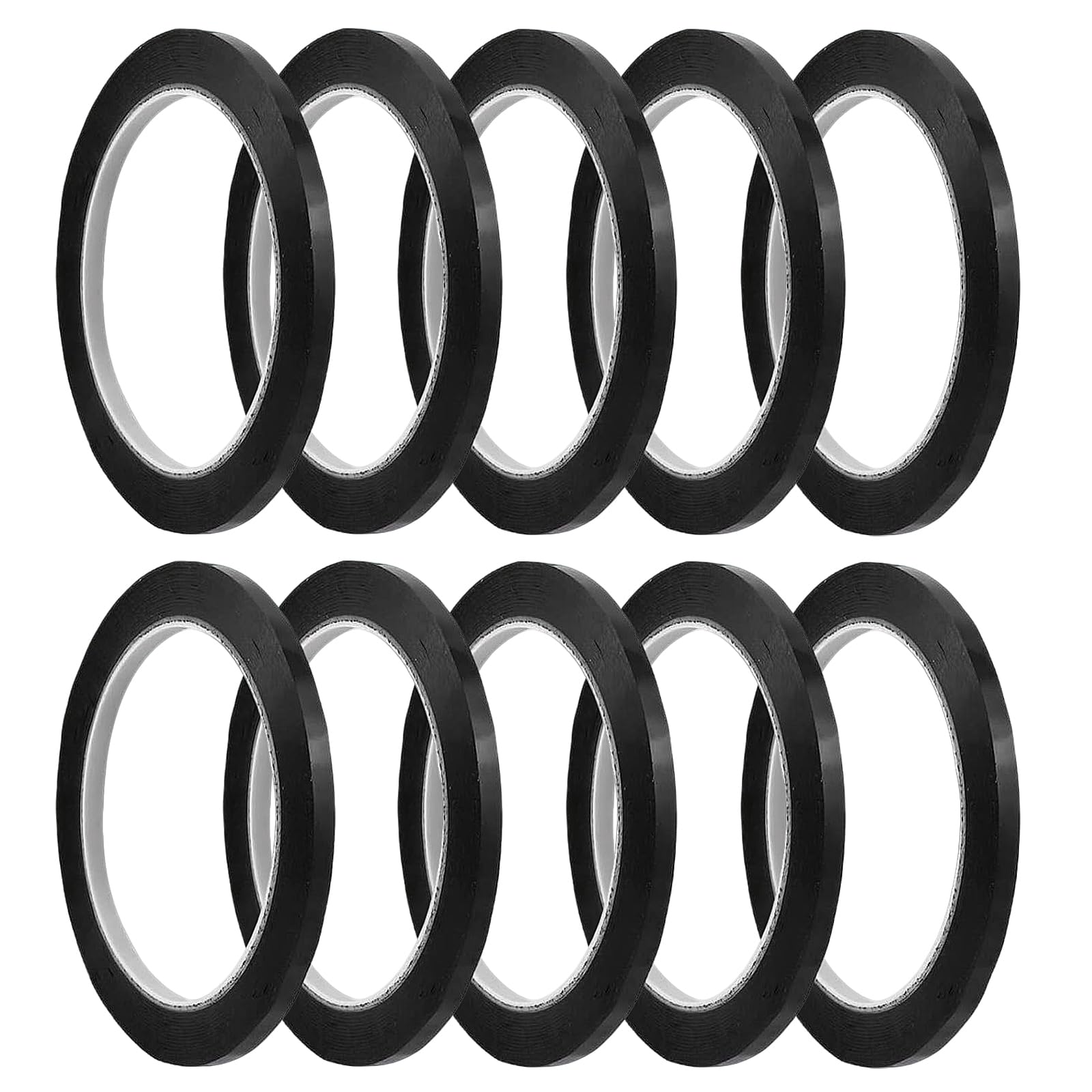 HRLORK 10 Pcs Whiteboard Tape Grid Marking Tape 3mm*66m Thin Black Tape Self Adhesive White Board Tape Lines for Office Work Presentations and Artwork