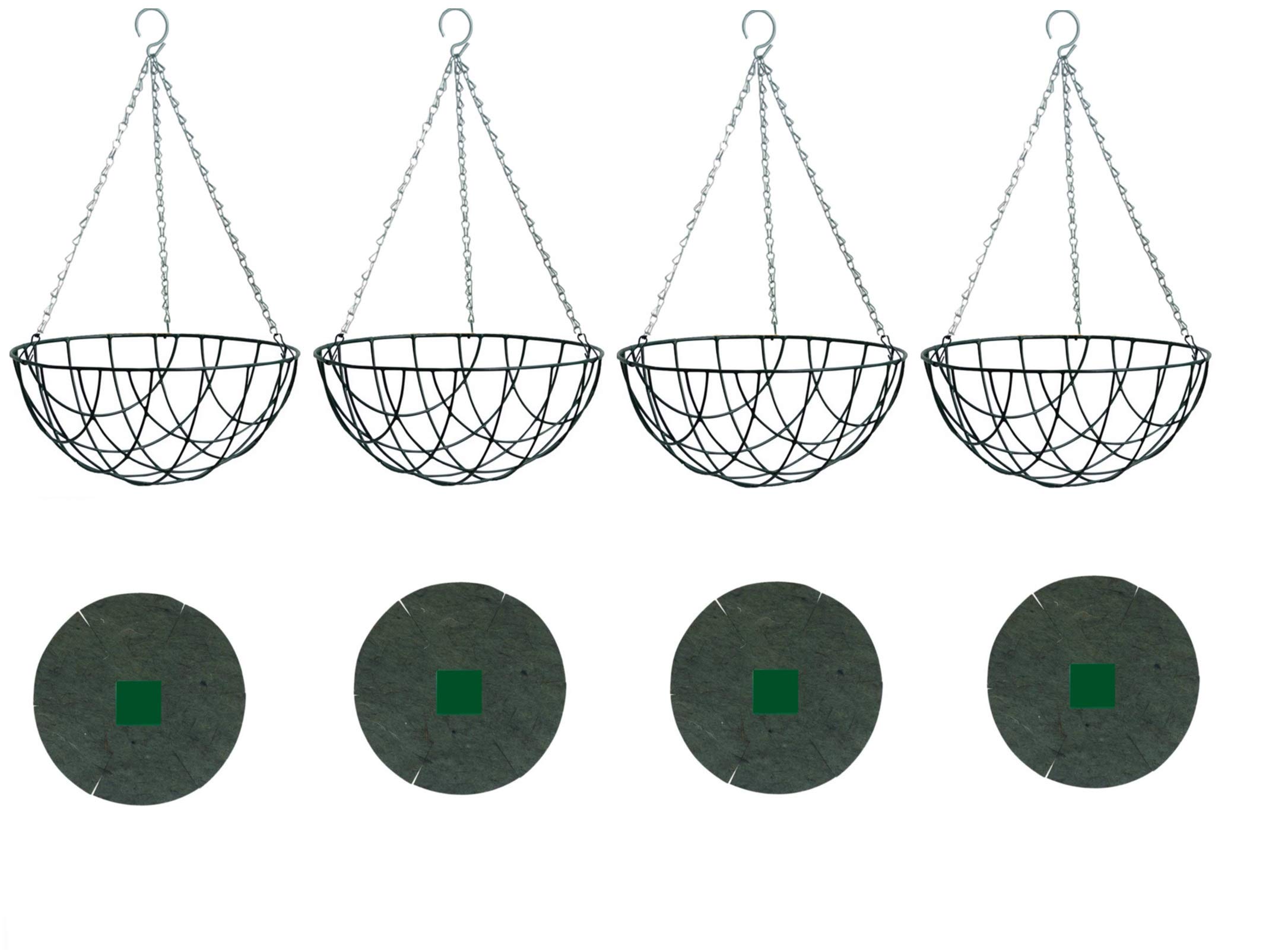 4 14 Inch Green Basket + Liner