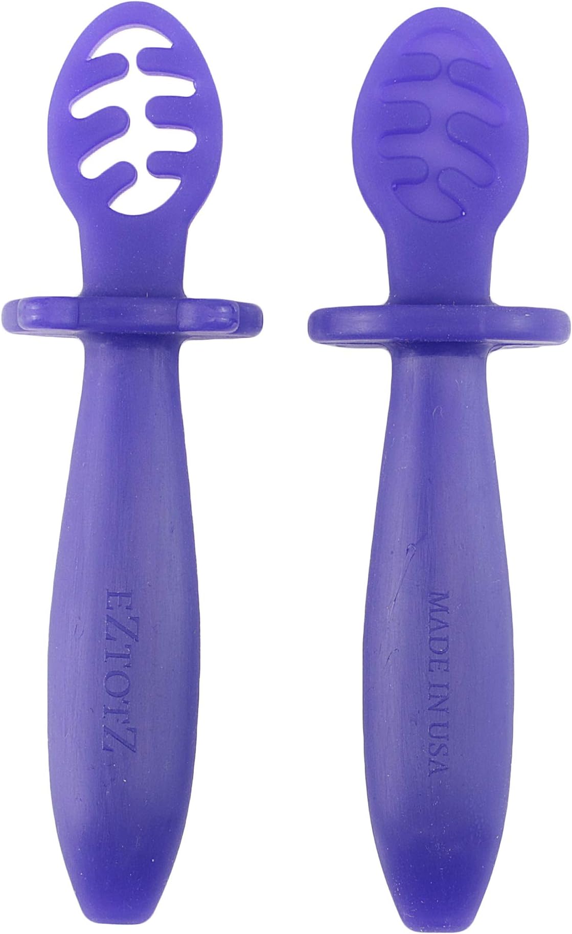 Eztotz Silicone First Stage Baby Spoons – Made in USA - 100% Silicone Pre Spoon Set- Self Feeding Training for Baby Led Weaning