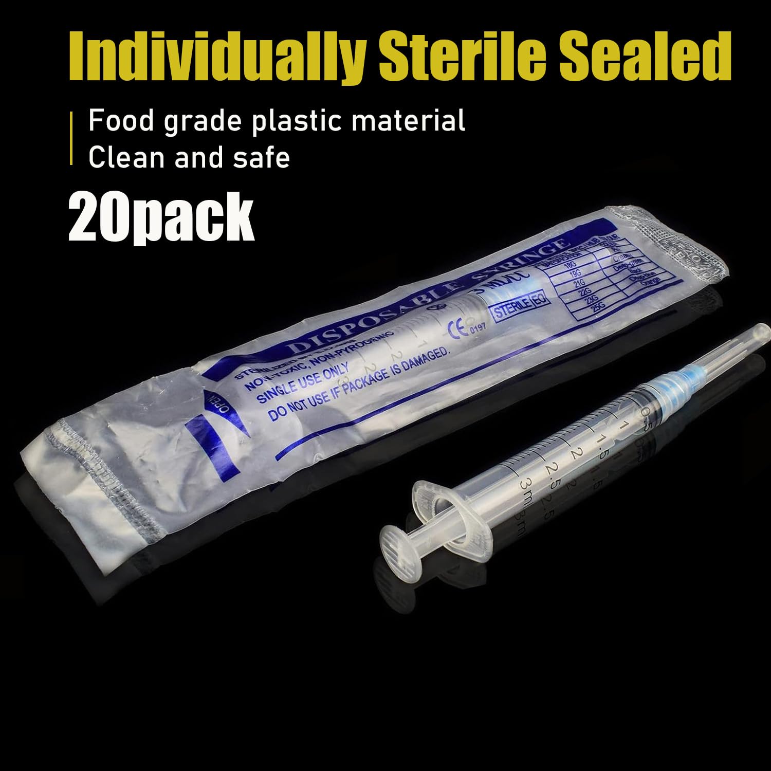 20Pack 3ml 23Ga 1.5inch Luer Lock Syringe Individually Packaged — Amazon image 5