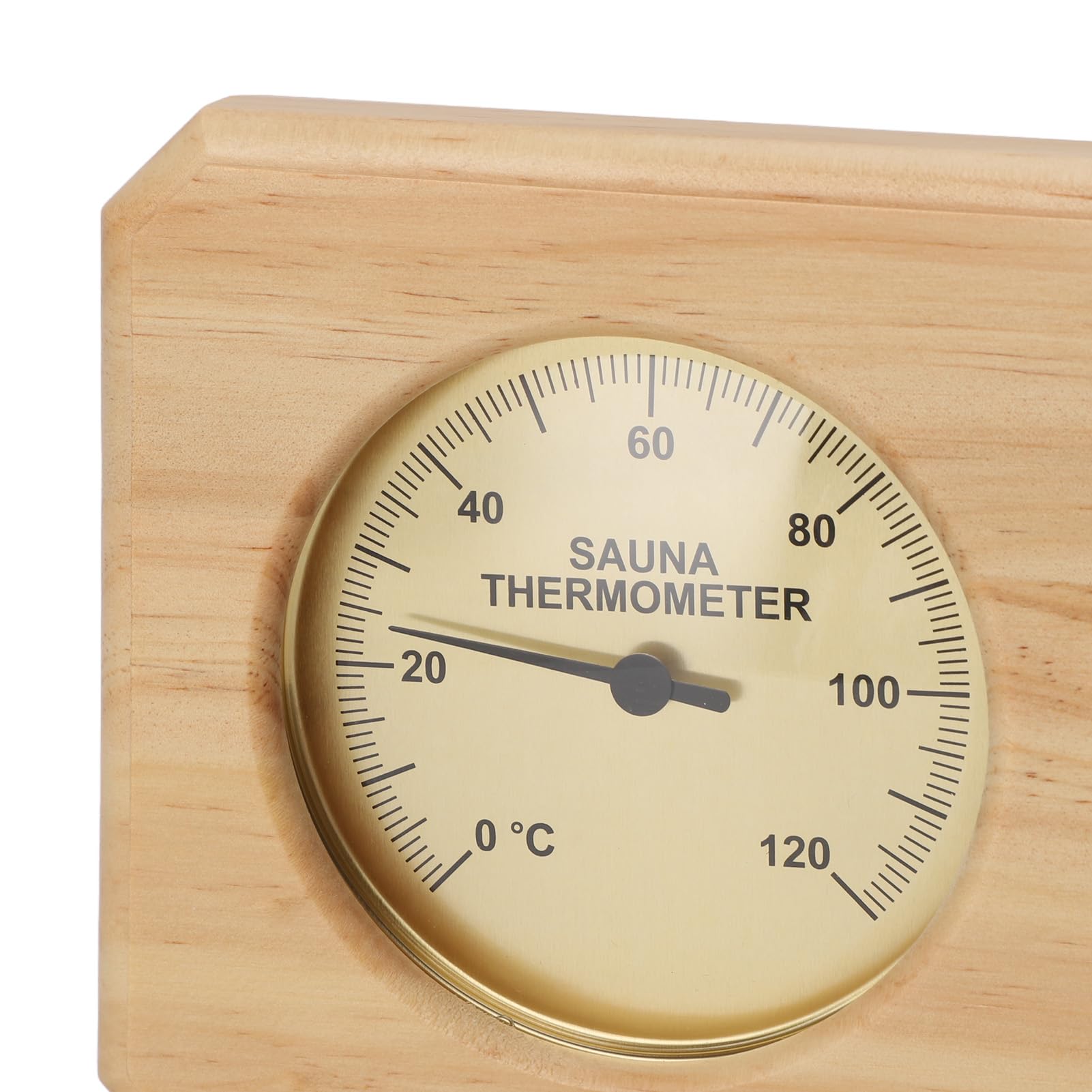Higrómetro de termómetro de Sauna de Madera 2 en 1 Medición de Temperatura de Humedad Termómetro Interior Calibre para la Sala de Sauna del Hotel Pino Dorado Medón de Madera 332 g