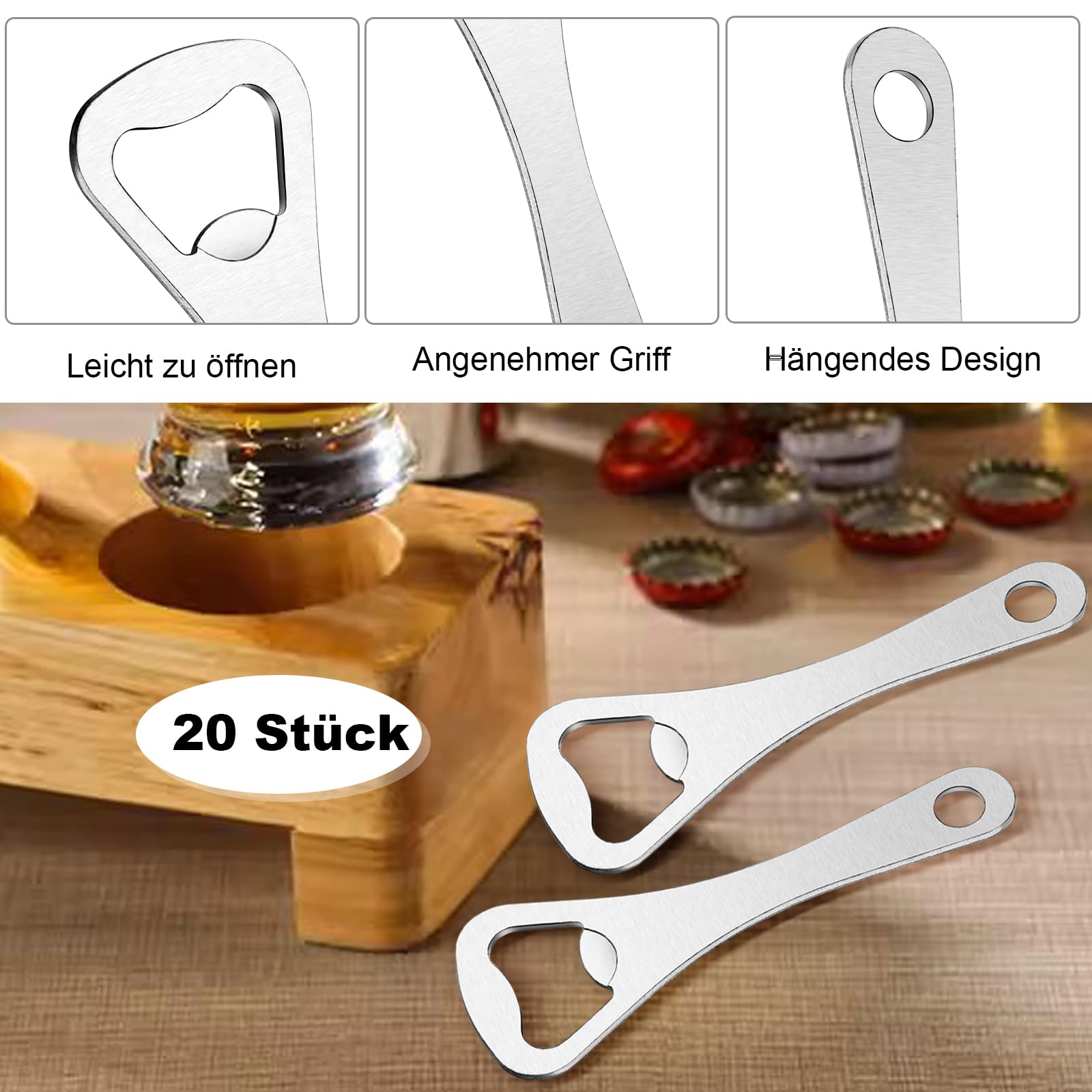 Apribottiglie In Acciaio Inox - Confezione Da 30 Pezzi, Per Casa, Bar E Feste