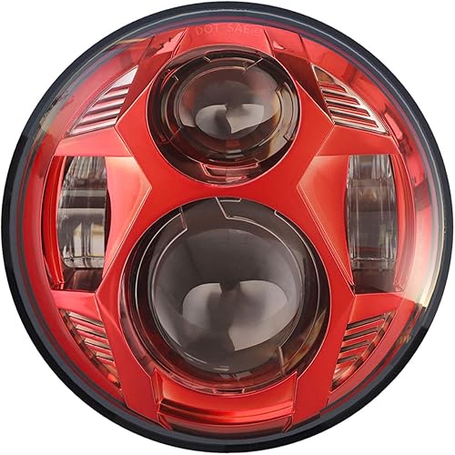 Faro delantero LED redondo de 5.75 pulgadas, 51 W, 5-3/4 pulgadas, compatible con Harley Dyna Sportster Iron 883 Street Rod Street Bob Softail Deuce