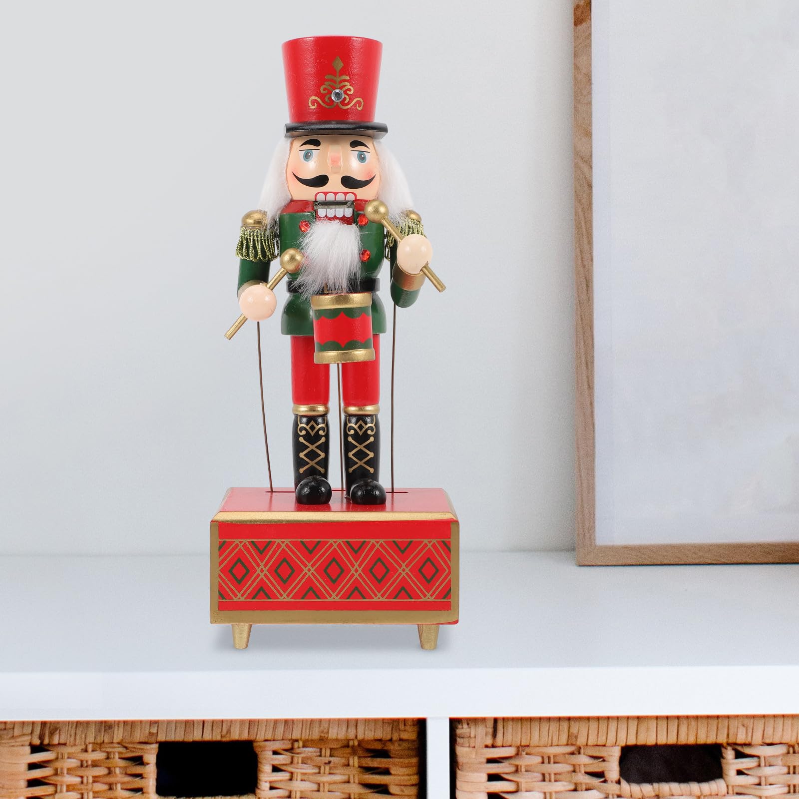 Weihnachts Spieluhr im Nussknacker Design 32cm Musikspiel und Tischdekoration für Festliche Weihnachtsstimmung