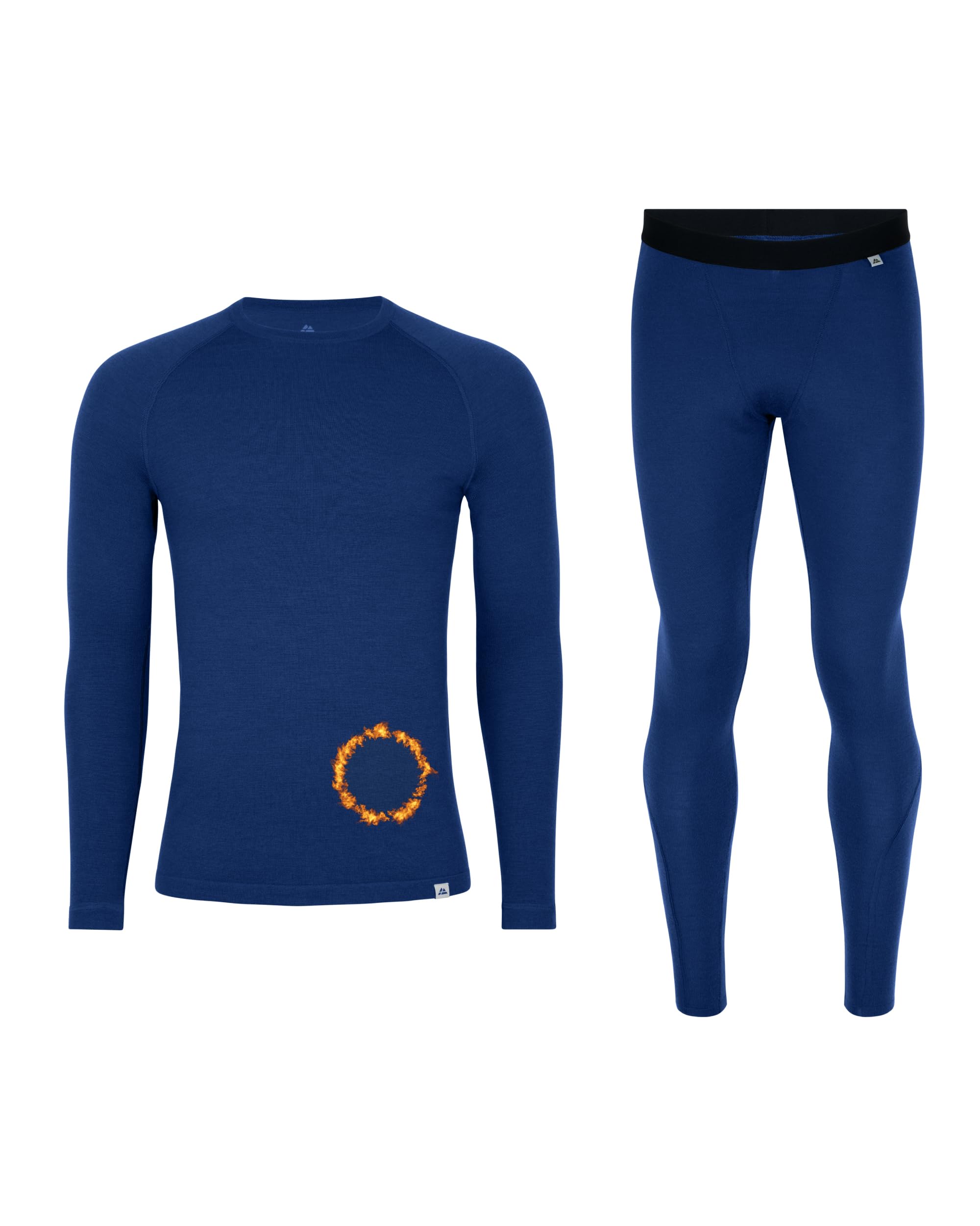 DANISH ENDURANCE Intimo Termico Uomo Lana Merino, Maglia Termica Uomo e Pantaloni Termici, Calzamaglia Termica Uomo Invernale per Sci, Trekking