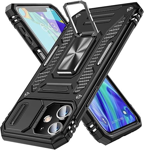 MDM-KJZH-10-01 - Funda para iPhone 11 con soporte, a prueba de golpes de grado militar, protección dura de grado militar, protección de cámara,