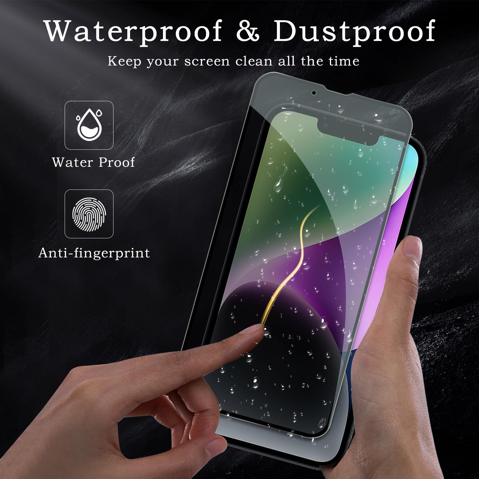 Pellicola Privacy Per IPhone 14 Plus (2+2) - Vetro Temperato Antispia 10H Con Protezione Fotocamera, Compatibile Con Cover - 2