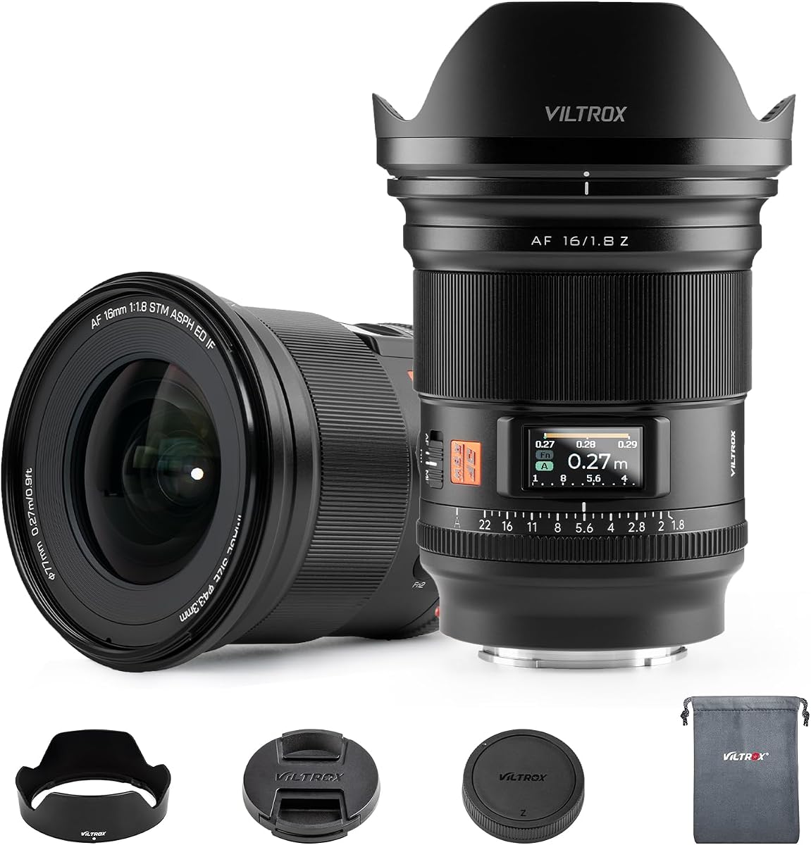 Viltrox AF 0.630 in F1.8 Z para lentes Nikon Lente de fotograma completo con montura Z Lente Prime Gran Angular con enfoque automático Lente DF con pantalla LCD Interruptor AF/MF Compatible con Nikon Z-Mount Z5 Z50 Z6 Z6II Z7 Z7II ZFC Z30 Z9 Z8 ZF