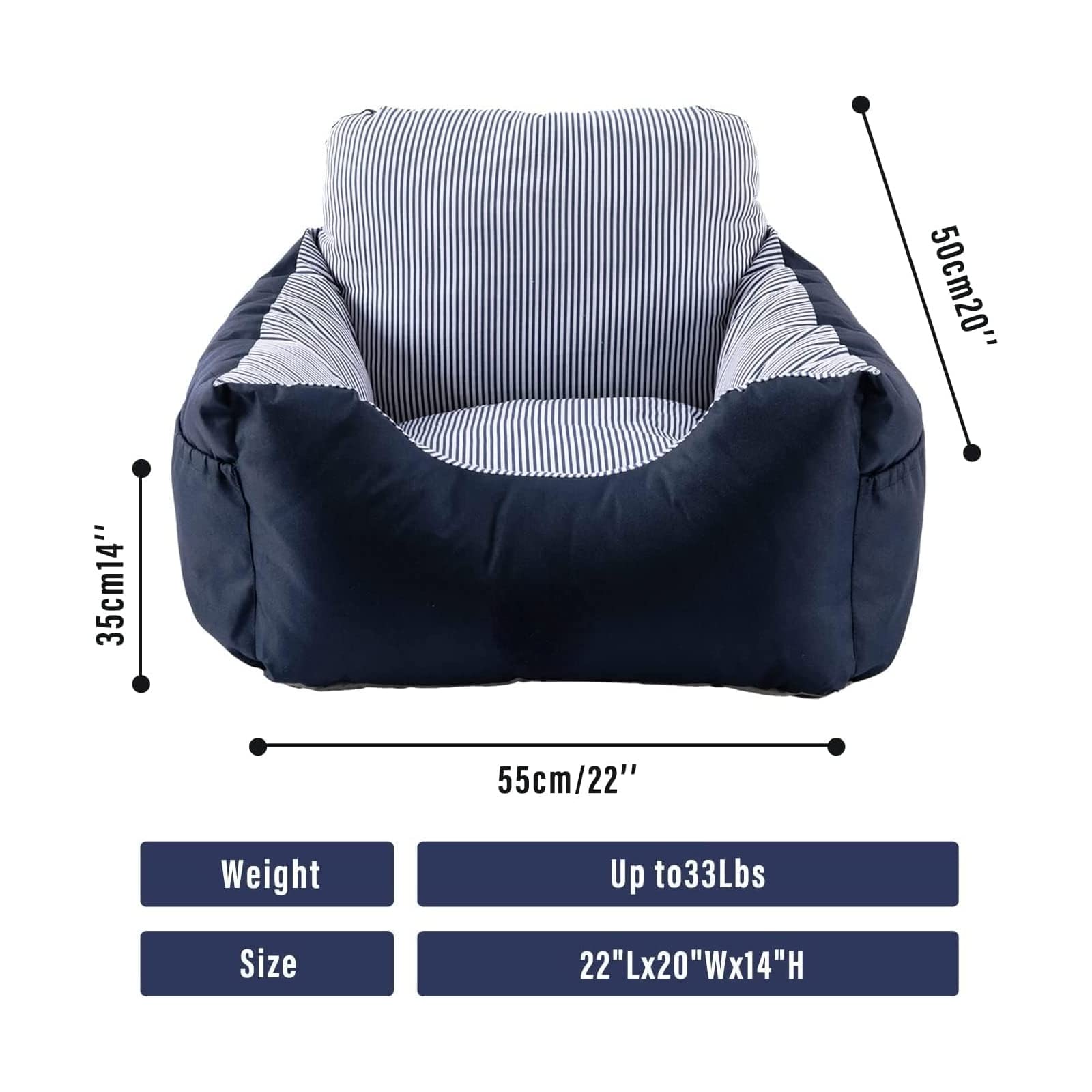 Asiento De Coche para Perros, Asiento Elevador para Mascotas con Cama para Cachorros Y Gatitos, Cama para Mascotas para Interior con Bolsa De Almacenamiento, Correa De Arnés