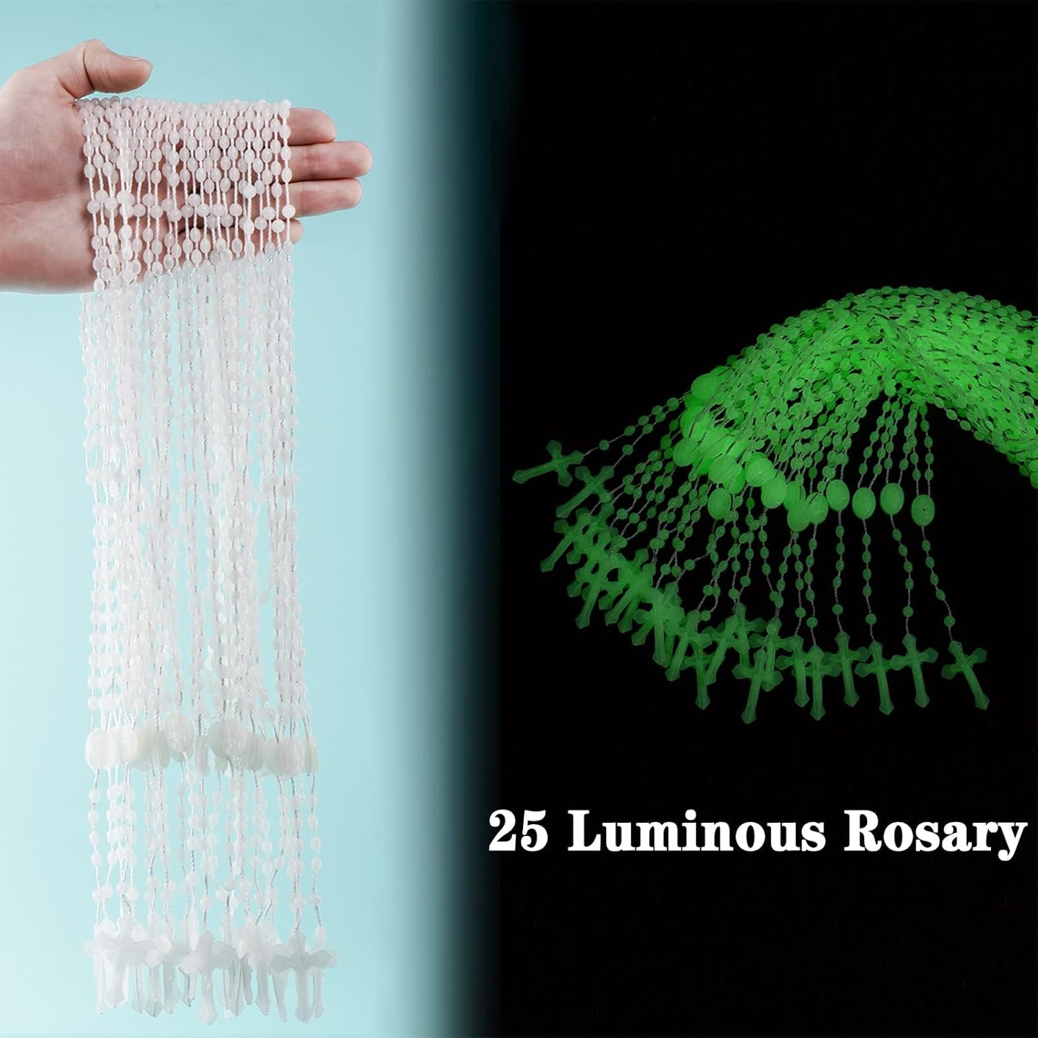 Bulk Rosaries Pack of 100, 17 Inch Assorted Plastic Rosary Beads Catholic 4 Colors - Image 4