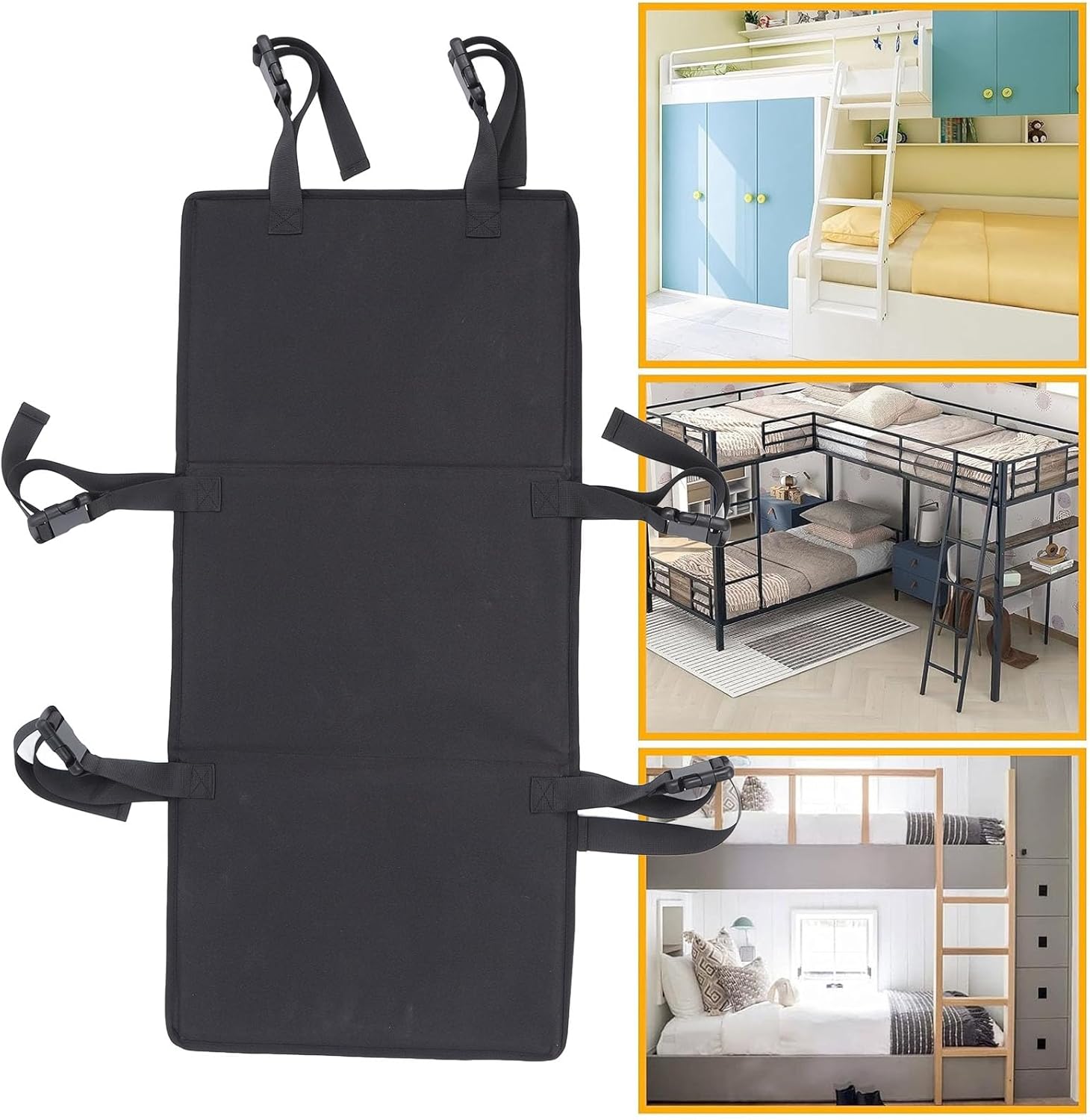 Alomejor Bunk Bed Ladder Guard Cover, Bunk Bed Ladder Pads with 6 Safety Buckles Prevent Kids from Climbing