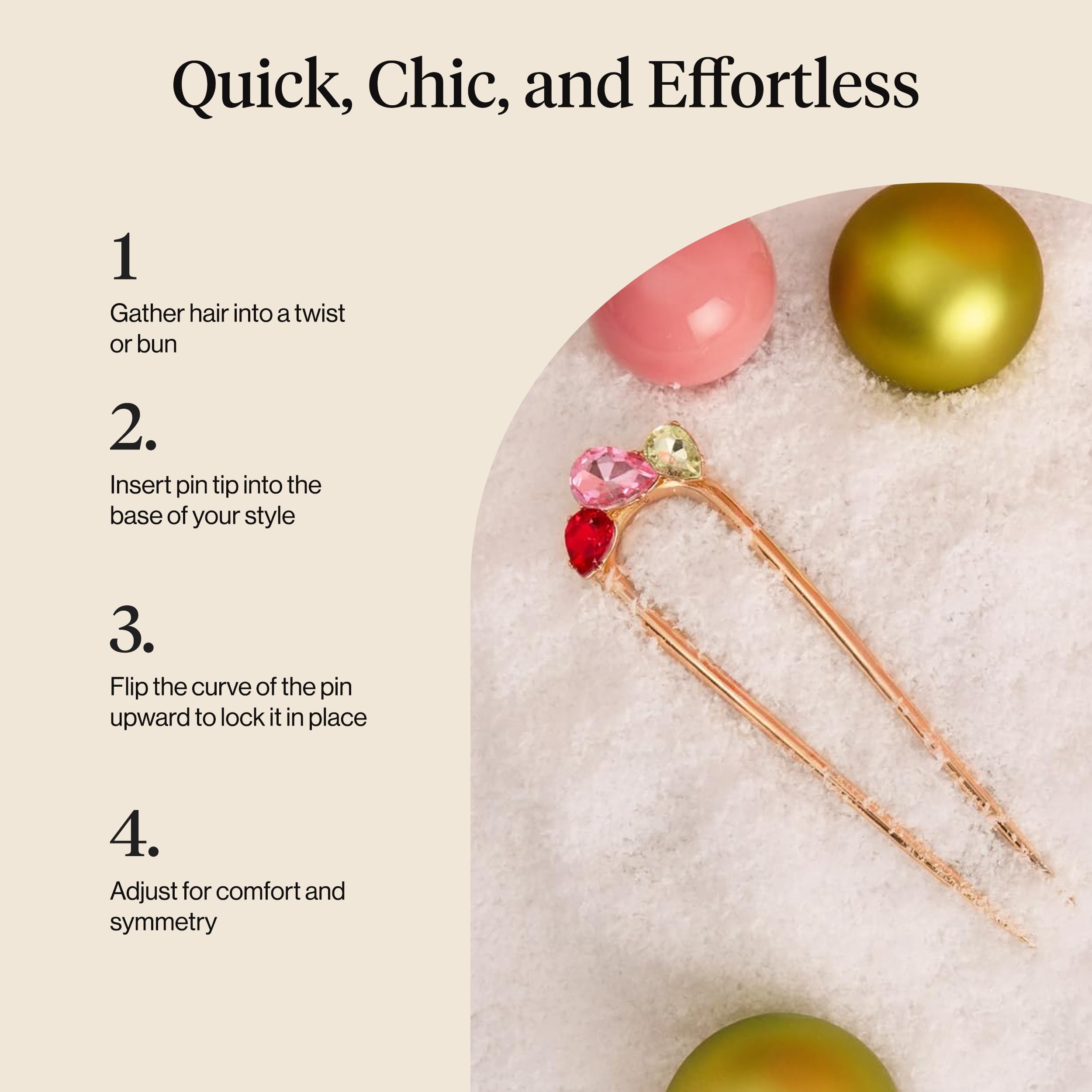 Amazon.com : Kitsch French Hair Pin for Women – Gold Hair  display picture 1