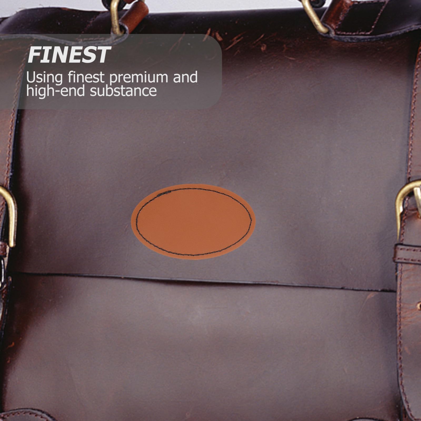 VILLCASE Pu Leder Nähetiketten Klassische Formen (rund Oval Rechteckig) zum Aufnähen und Aufbügeln 15 Stück für Selbstgemacht Kleidung Schuhe und Hüte
