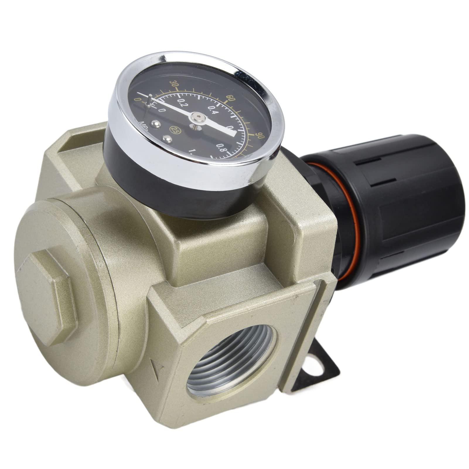 Ejoyous Regolatore di Pressione dell'aria Valvola di Pressione in Lega di Alluminio con Manometro da 0,05 a 0,8 MPa Resistenza 1,0 MPa Display con Nucleo in Rame per Compressore d'aria Utensili