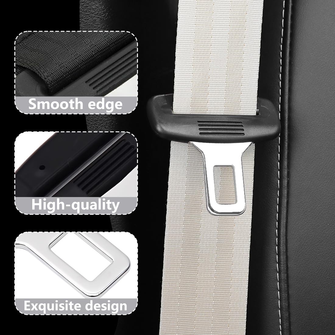 WHYCHNJ 2 Stück Car parts, Schwarze Gurtadapter -Clip, für die meisten Fahrzeugmodell, Kunststoff und Eisen, Schwarz