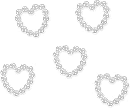 Oblique Unique 50 weiße Perlenherzen – Streudeko Hochzeit, elegante Tischdeko, Scrapbooking und DIY Basteln, romantische Herz Streuteile aus Perlen