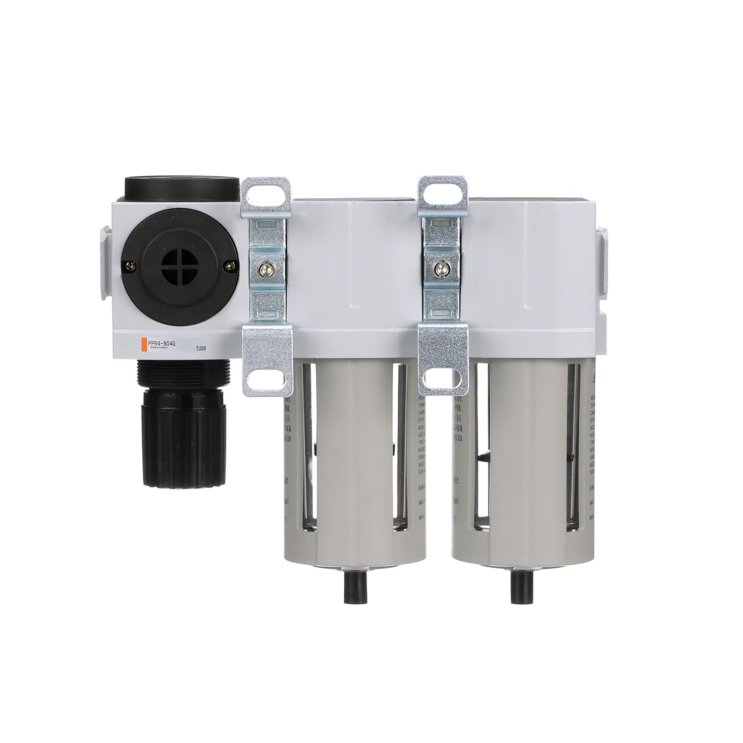 PneumaticPlus PPC4C-N06G StageAir Drying System- Air Particulate 5 Micron Filter, 0.3 Micron Coalescing Filter & Air Pressure Regulator Combo 3/4" NPT,Poly Bowl-Guard, Manual Drain,Embedded Gauge
