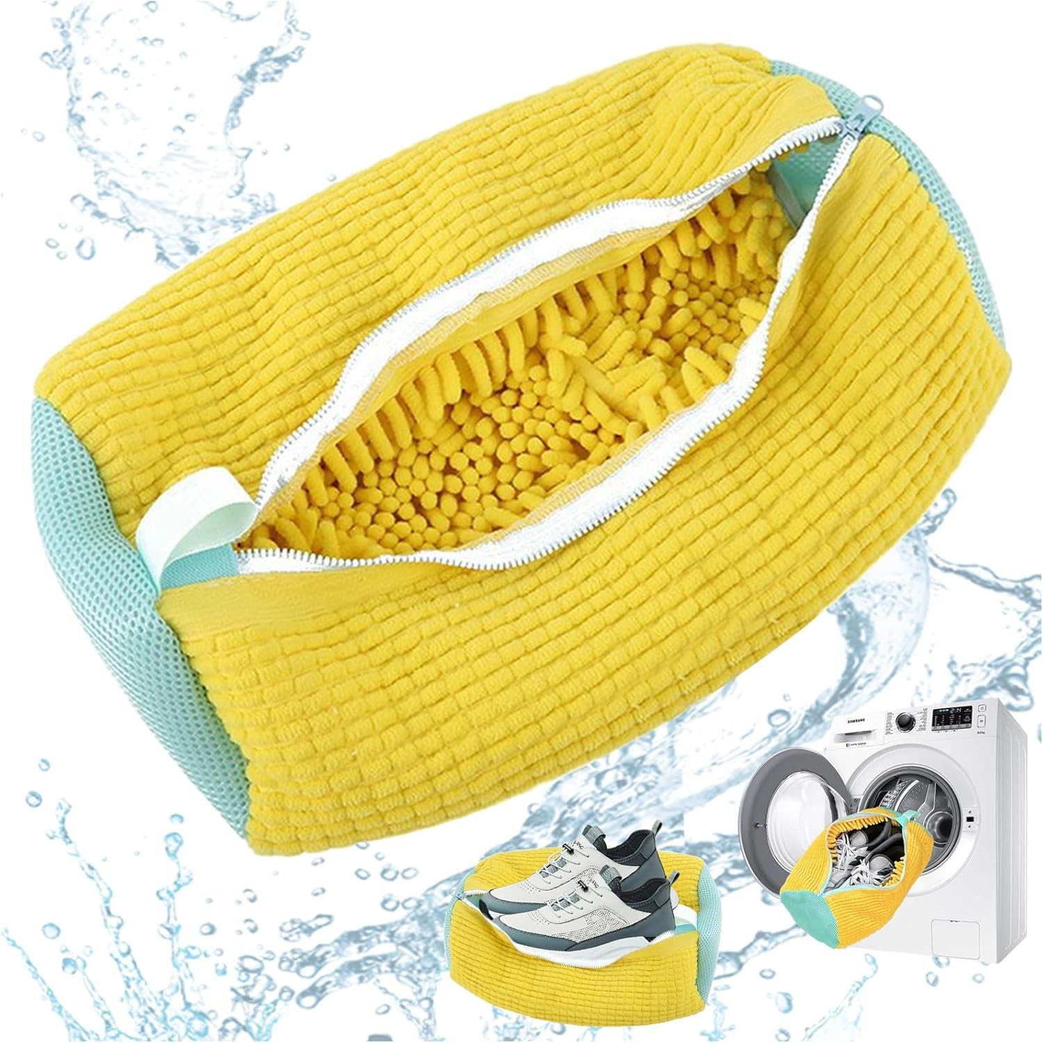 Makartt Multicolor Shoe Washing Bag for Machine Wash | Shoe Cleaner with Zipper | Protect Shoes in Reusable Microfiber Shoe Laundry Bag for Sneakers, Sports Shoes with Long Lasting (Pack-1)-picture-13