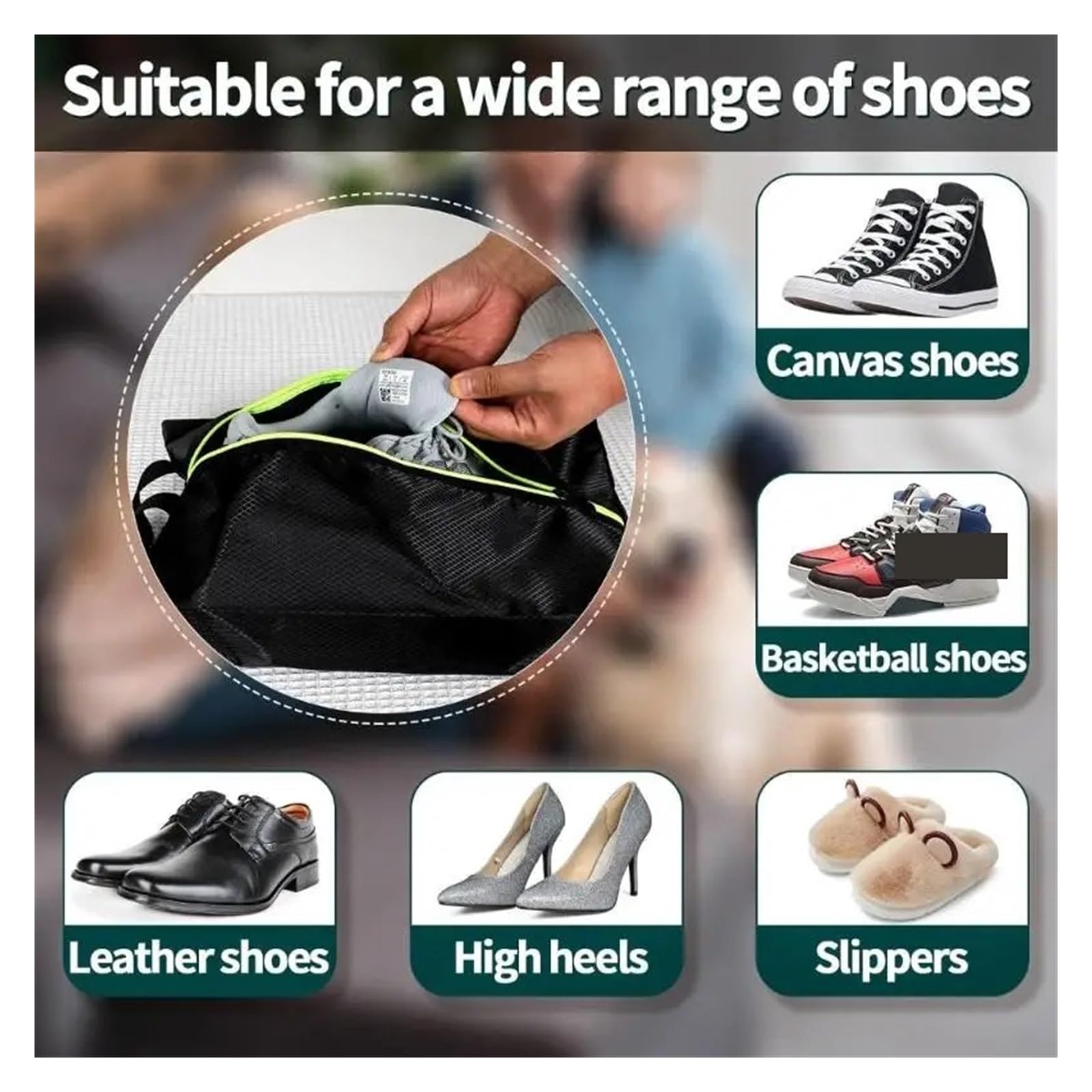 Bolsa para Zapatos Bolsa for Guardar Zapatos de Gran Capacidad con asa | Impermeable a prueba de polvo for viajes, gimnasio, hogar