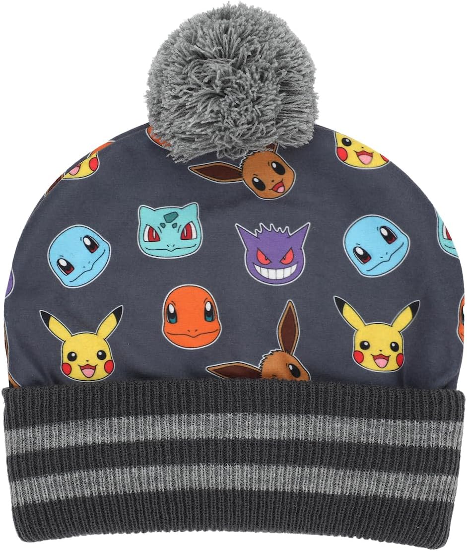 Pokemon Character Collage Youth Cuffed Beanie and Gloves Set - Image 2