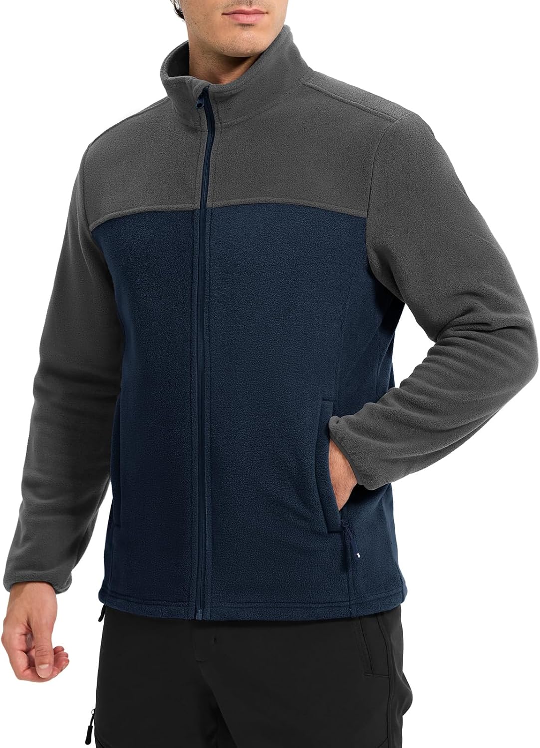 Rdruko Men's Fleece Jacket Full Zip Lightweight Warm Outdoor Hiking Casual Jacket - Image 7
