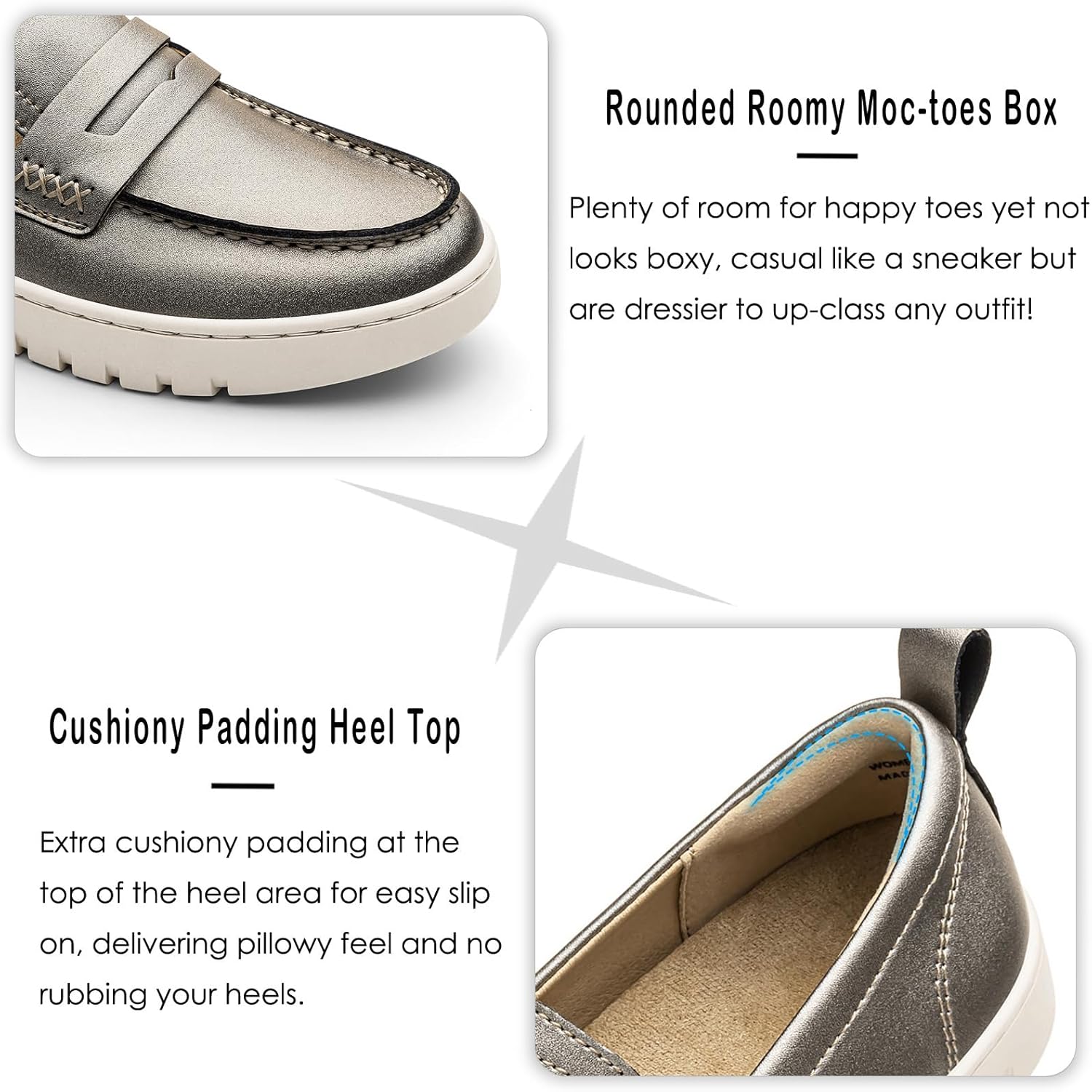 KORDAL Women's Comfortable Classic Penny Loafers Leather Sneakers Casual Slip On Dress Shoes Office Work Everyday Walking Flats Driving Shoes for Women - Image 6