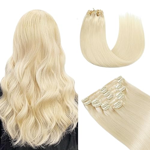 Miniatura 8 de YILITE Extensiones de cabello con clip, color negro azabache, 100 % cabello humano real, 8 unidades por paquete, 3.53 oz, extensiones de cabello