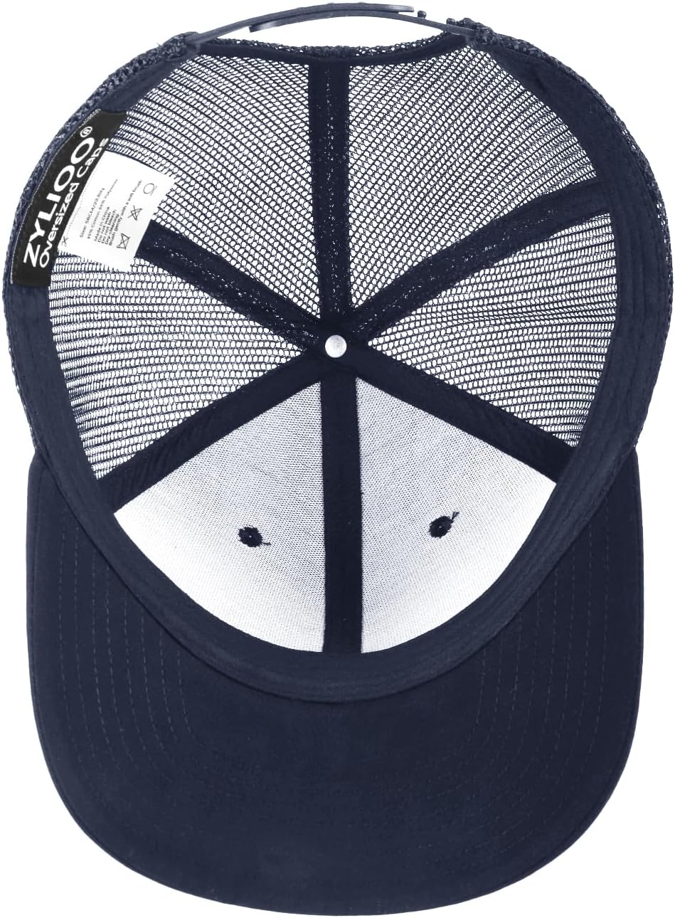 Zylioo Oversize XXL/XL Trucker Hats, Large Snapback Mesh Cap,Cool Summer Cap for Big Heads,Gaint 2 Tone Travel Cap
