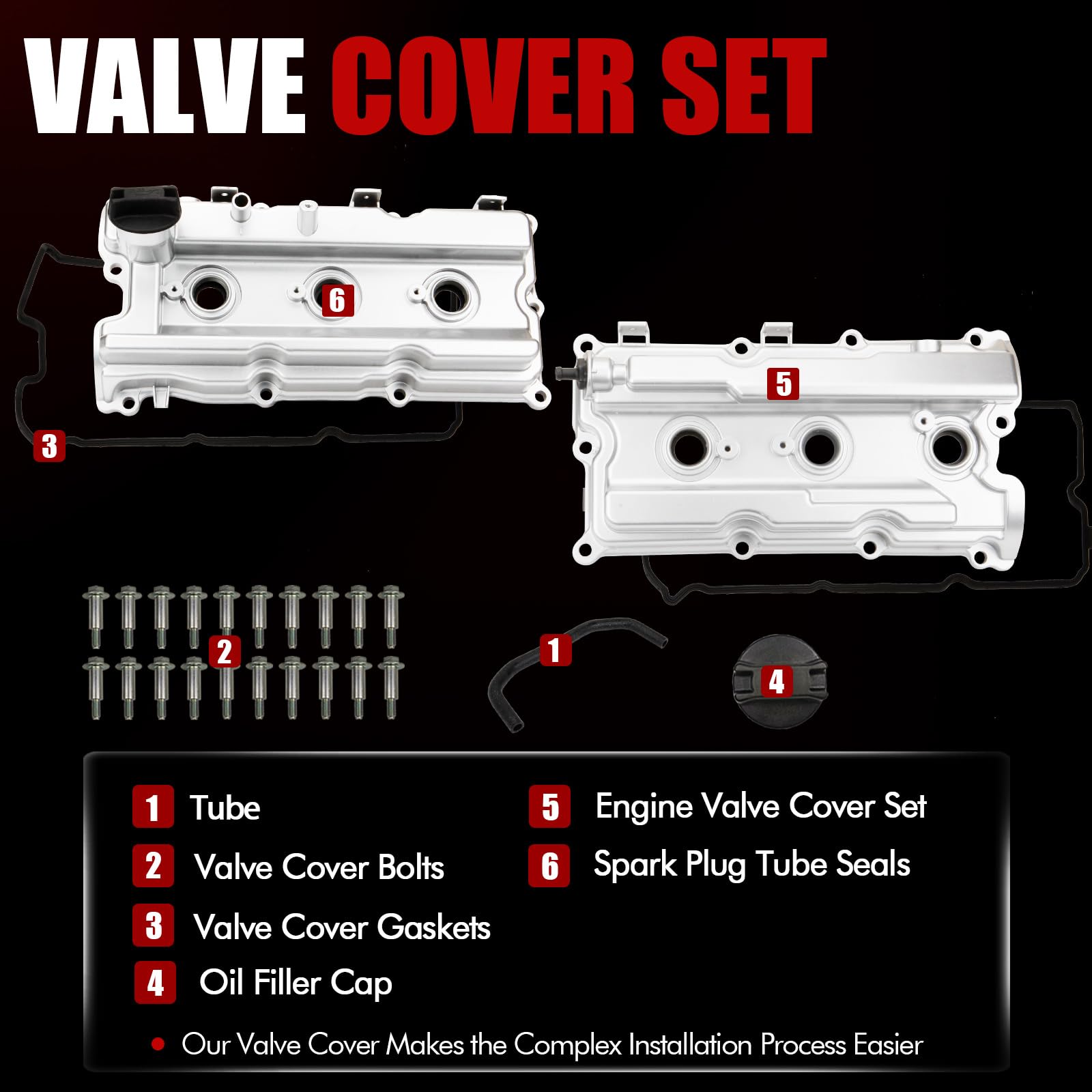 Amazon.com: MITZONE Aluminum Valve Cover Set Compatible with 2010
