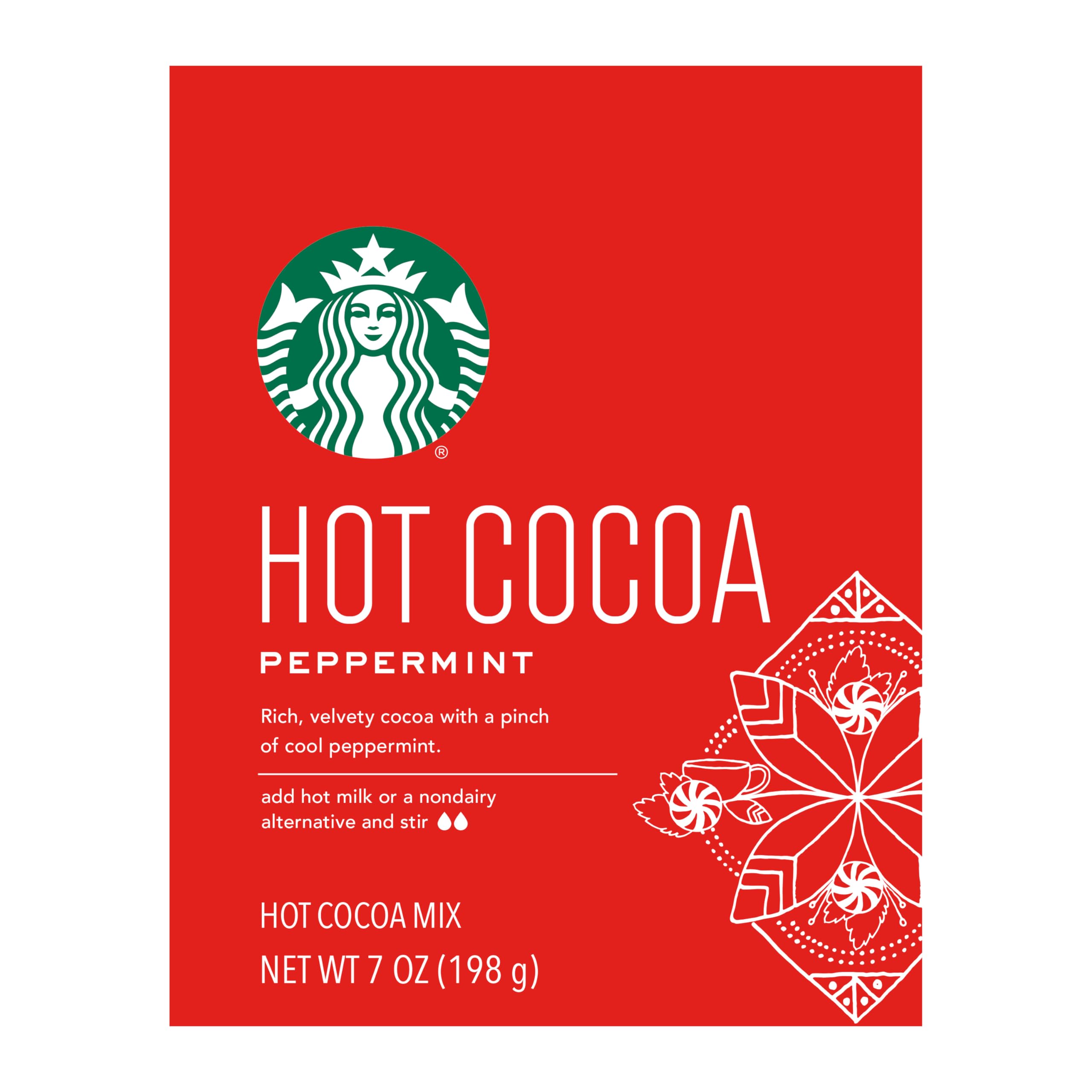 Starbucks Hot Cocoa Mix for Rich Chocolate Flavor and Cozy Beverages Peppermint Hot Cocoa with Cool Peppermint Taste 7 Ounce Tin Pack of 1 product thumbnail 5