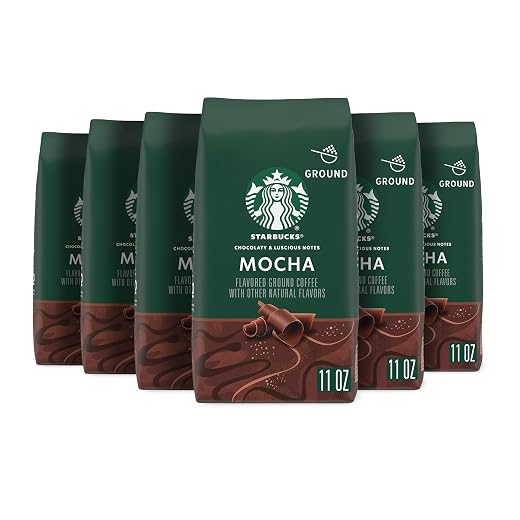 Starbucks Ground Coffee—Mocha Flavored Coffee—Naturally Flavored—100% Arabica—6 bags (11 oz each)