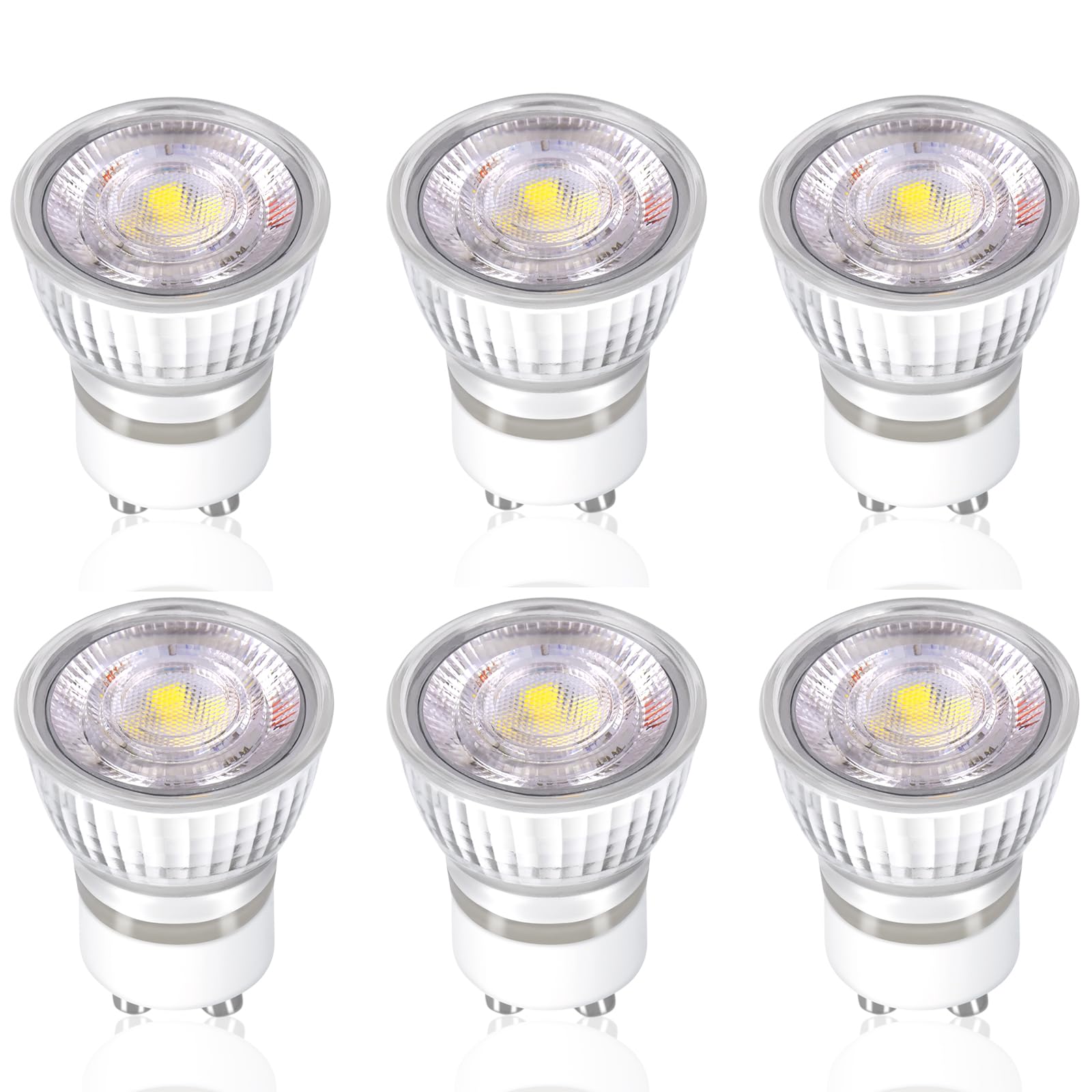 Karyoosi GU10 LED Bulbs 5W 550LM, Cool White 6000K,GU10 LED Spotlight Bulbs 50W Halogen Replacement, Non-Dimmable, Pack of 6 โ image 1