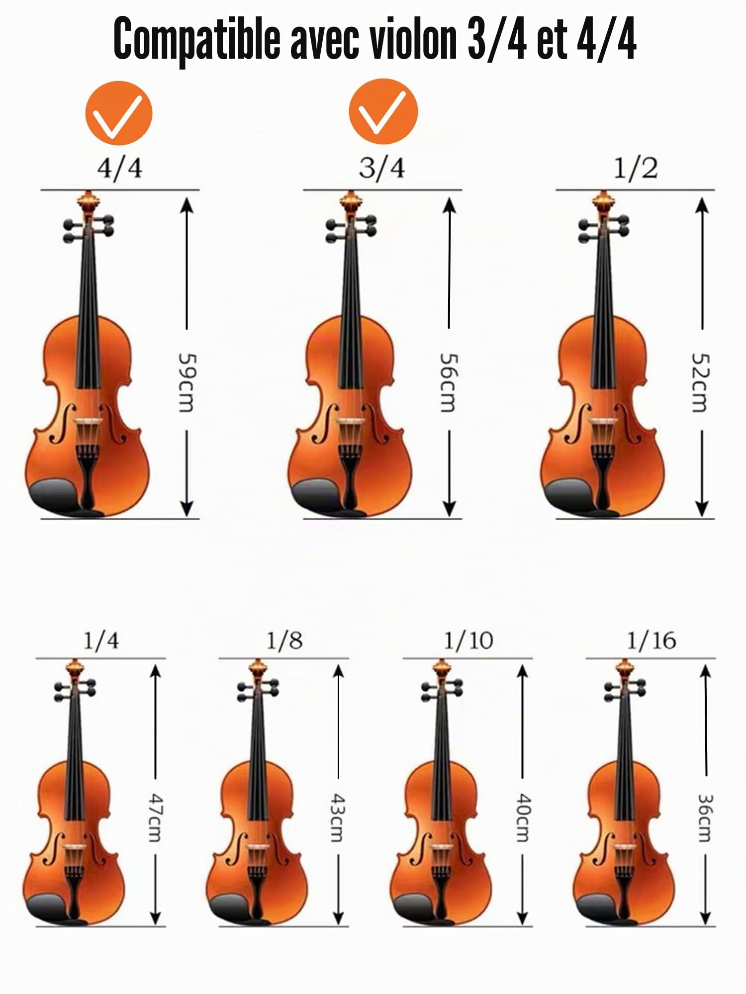 Fansjoy Épaulière Réglable pour Violon 3/4 et 4/4 - Coussin en Bois Avec Sourdine