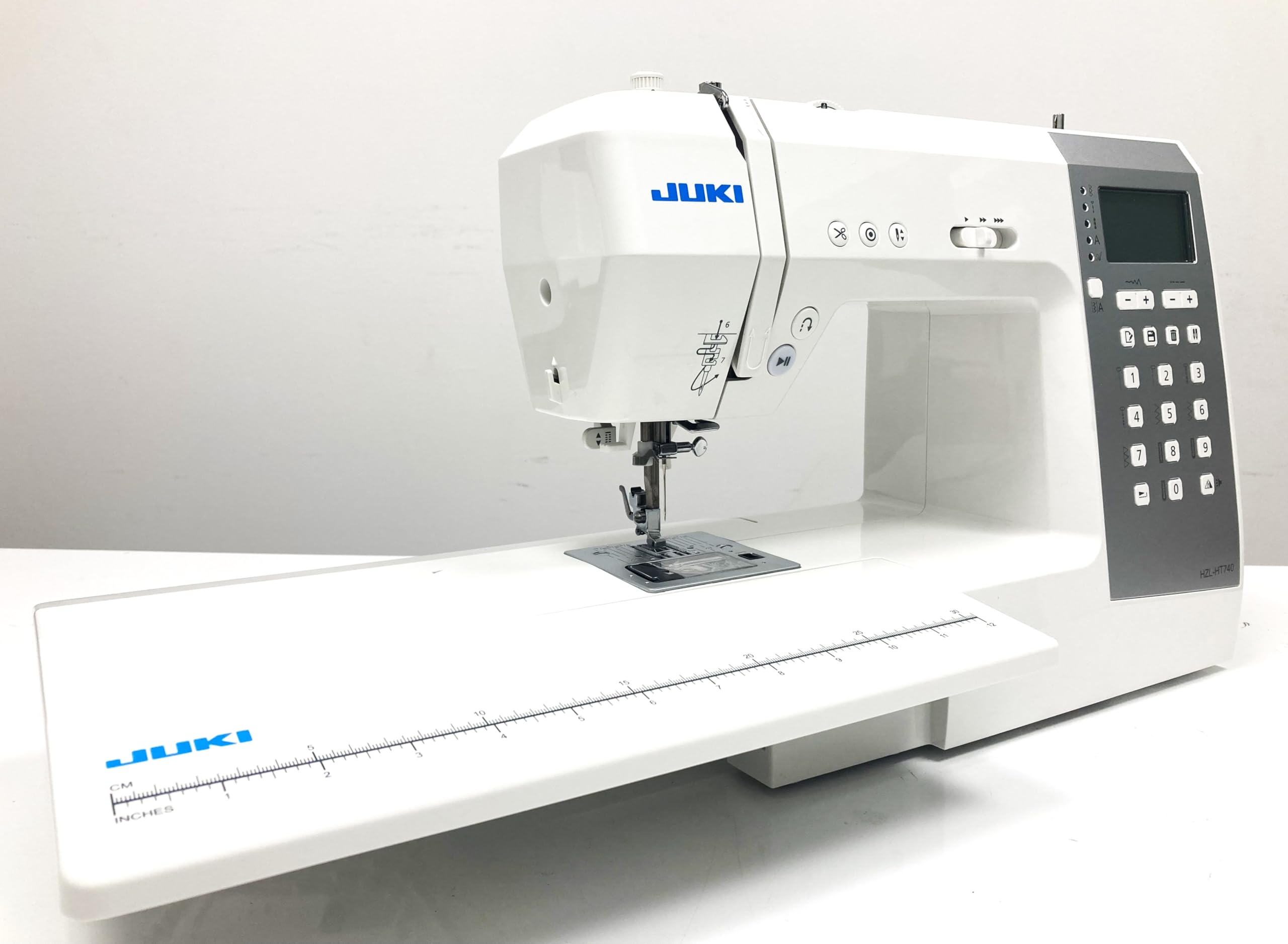 JUKI HZL-HT740 Computer sewing machine with 116 sewing patterns and 2 fonts of letters with auto thread trimming function Start/Stop Button