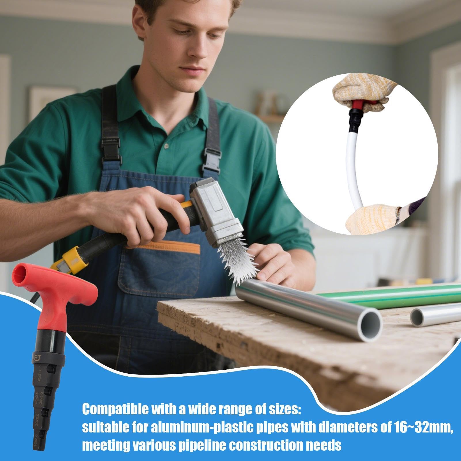 Sbavatore per tubi di rame 4-in-1 calibrazione multistrato, per diametri | Utensile smussatore interno Per Tubi In Pvc, Impianti Idraulici, Lavorazione Metalli, , Riparazioni Domestiche,