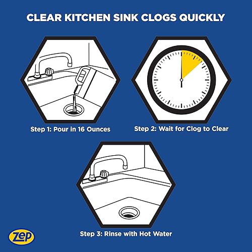 Miniatura 6 de Zep Abridor de drenaje avanzado de cocina de 32 onzas (caja de 12) U49710 - Formulado para grasa, alimentos y aceite, seguro para eliminación de