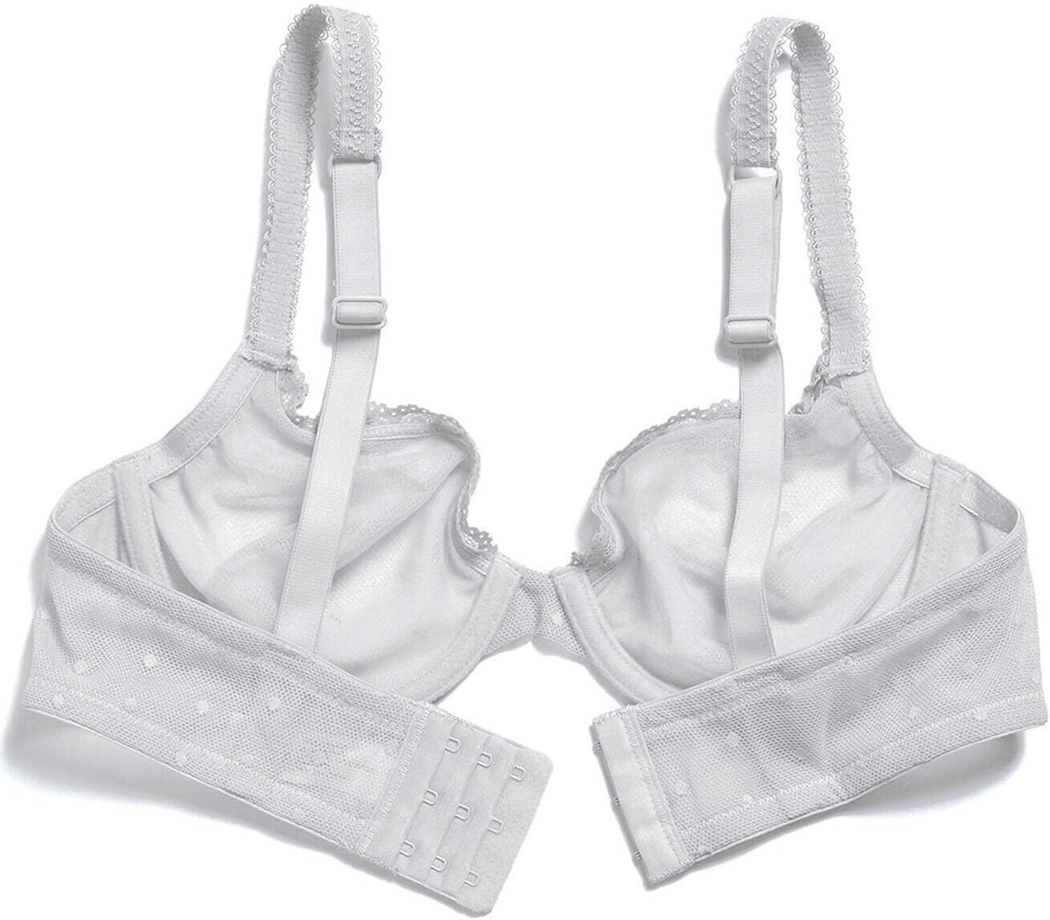 Vogue's Secret Women's Sexy Sheer Mesh See Through Bra Non Padded Unlined Lace Bralette Underwire Bras - Image 5