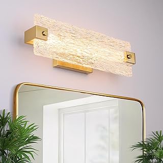 12 Gray and Yellow Bathroom Ideas for Fresh Contrast 21 Brushe Gold Bathroom Vanity Light, 16.5 Inch 10W Dimmable LED Bathroom L...