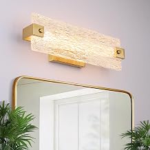 Modern LED Bathroom Vanity Light Fixture Over Mirror, Brushed Gold | UL-Listed, 16.5" 3 CCT Dimmable Vanity Light Bar, Luxury Crystal Wall Sconce for Bath Restroom Powder Room, OS-MM5001-2BG