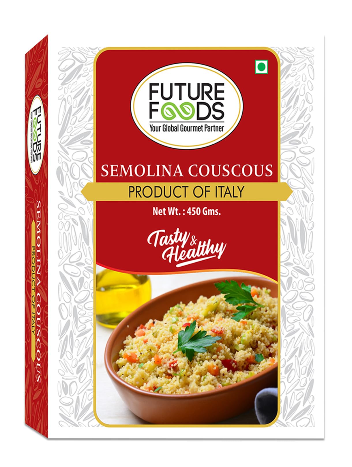 Future Foods Semolina Couscous 450g| Mild and Neutral Taste | Light and Fluffy Texture | Good Fiber Source | with Multiple Health Benefits | Helps Lower Cholesterol
