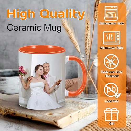 Miniatura 3 de Tazas de café personalizadas para parejas, tazas de café personalizadas con texto de imagen, tazas de café personalizadas de 11 onzas en ambos lados