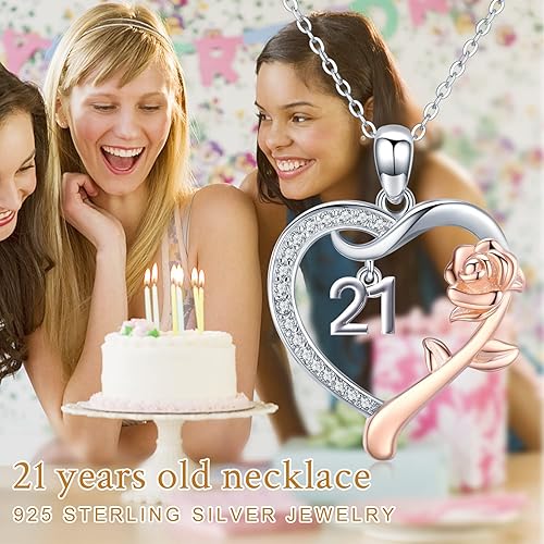 Miniatura 7 de Regalos de cumpleaños para niñas de 18 años, 10, 11, 12, 13, 15, 16, 17, 21, 30, 40, 50, 60, 70, 75, 80, 85, 90, 100 para mujeres, hijas, plata de