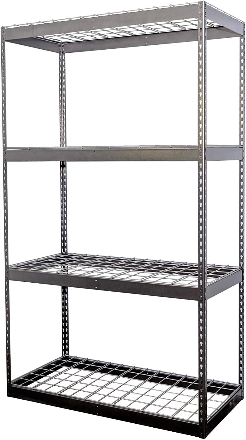SafeRacks Garage Storage Rack - Hammertone | Steel Shelving Unit | 2'D x 4'W x 7'T