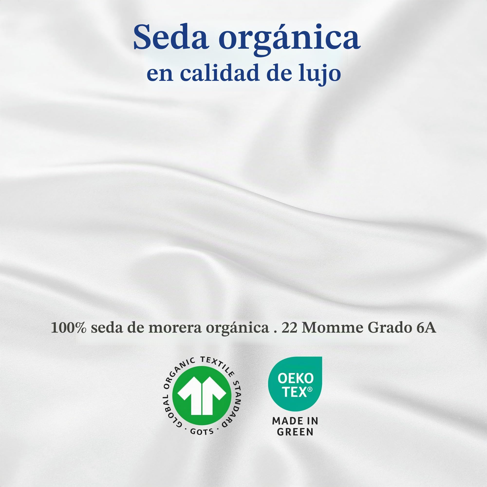 Sábana Bajera Ajustable en Seda 100% Orgánica 160x200 cm - 22 Momme Seda de Morera, Grado 6A, Certificada por Oeko-Tex en Alemania - Apta para Colchones hasta 30 cm (Champán)
