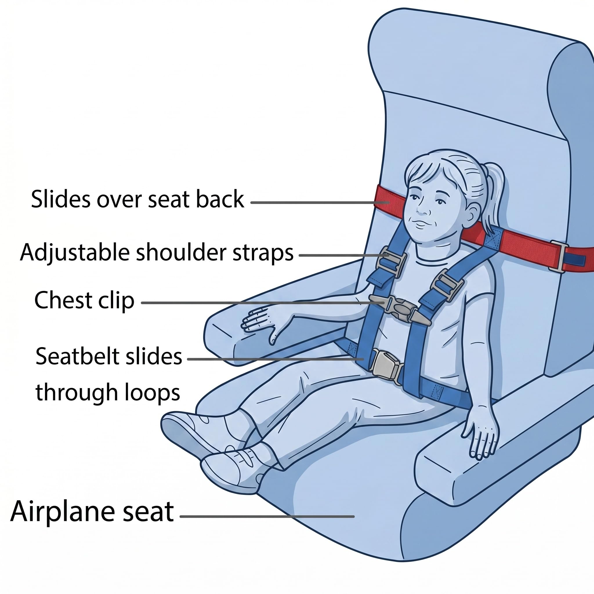 Child Airplane Safety Harness - The Safety Restraint System Will Protect Your Child from Danger. - Airplane Kid Travel Accessory for Aviation Use — Amazon image 4