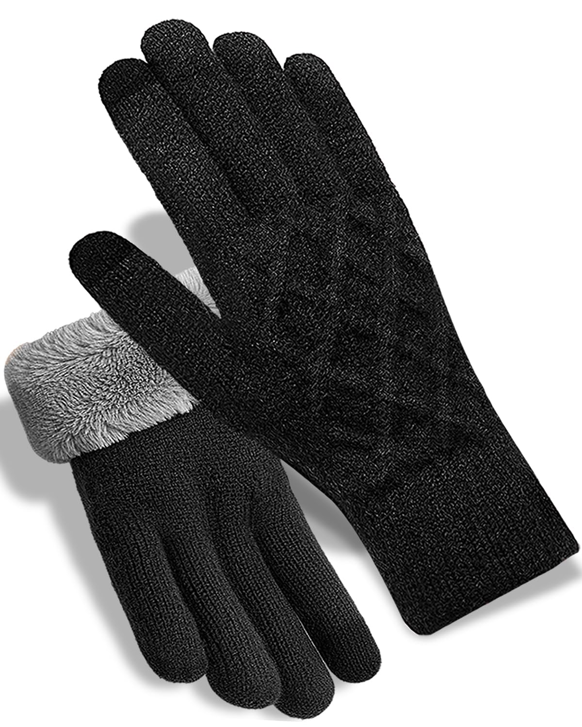 Handschuhe Herren Damen - Handschuhe Winter Touchscreen mit Fleecefutter | Handschuhe Herren Damen Warme Gedehnt Dicke Strickhandschuhe,Fleece Handschuhe Winter Outdoor,Geschenke für Frauen und Herren