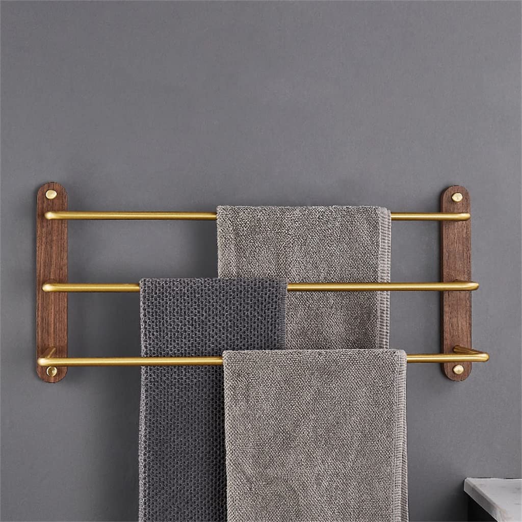 Portasciugamani da Bagno in Alluminio da Parete 30/40/50 Cm Portasciugamani in Legno Accessori da Bagno (A 30CM)