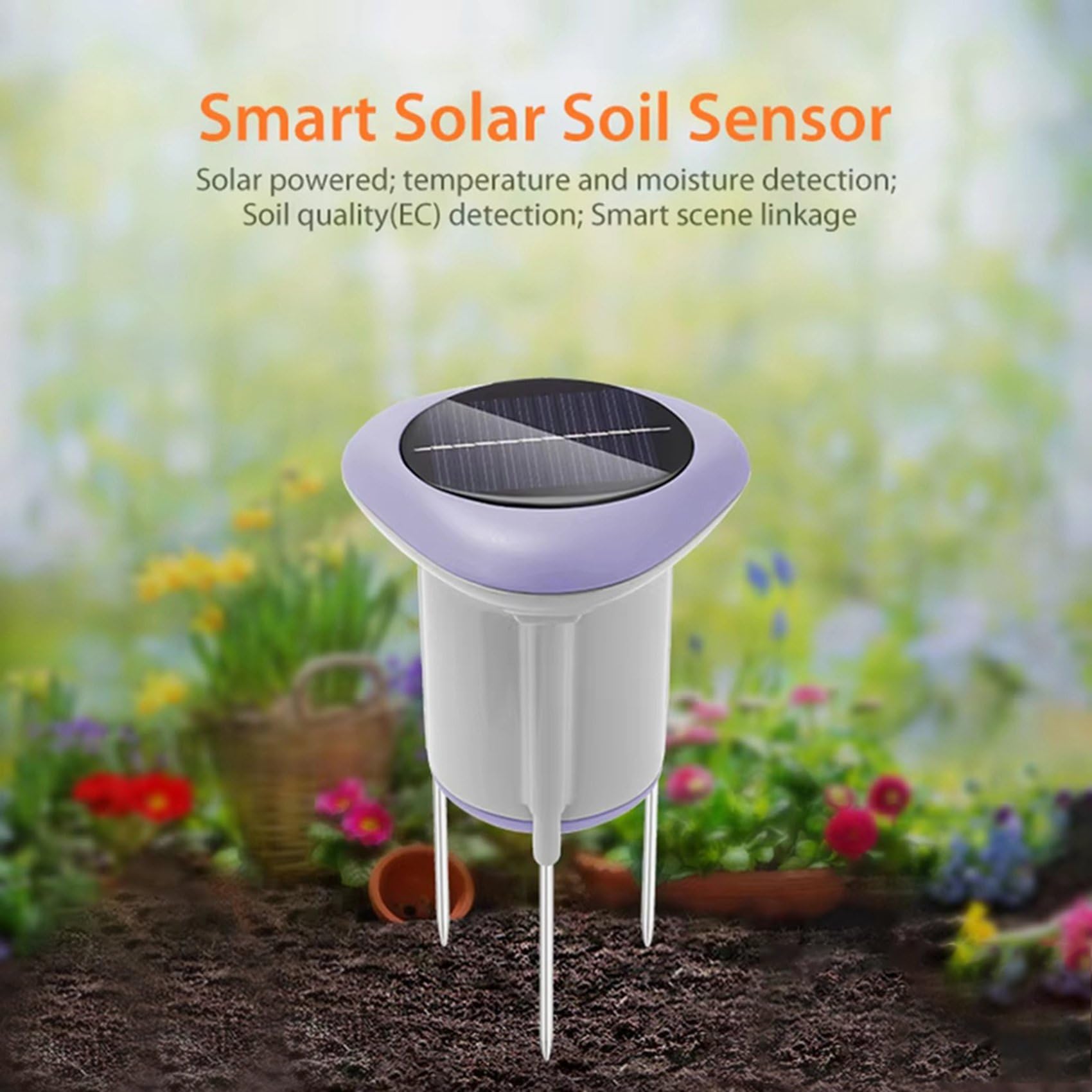 2X Sensore Solare per Terreno Tuya Zigbee per Misurazione Della Temperatura e 'Umidità del Giardinaggio Controllo APP Termometro Digitale per Terreno